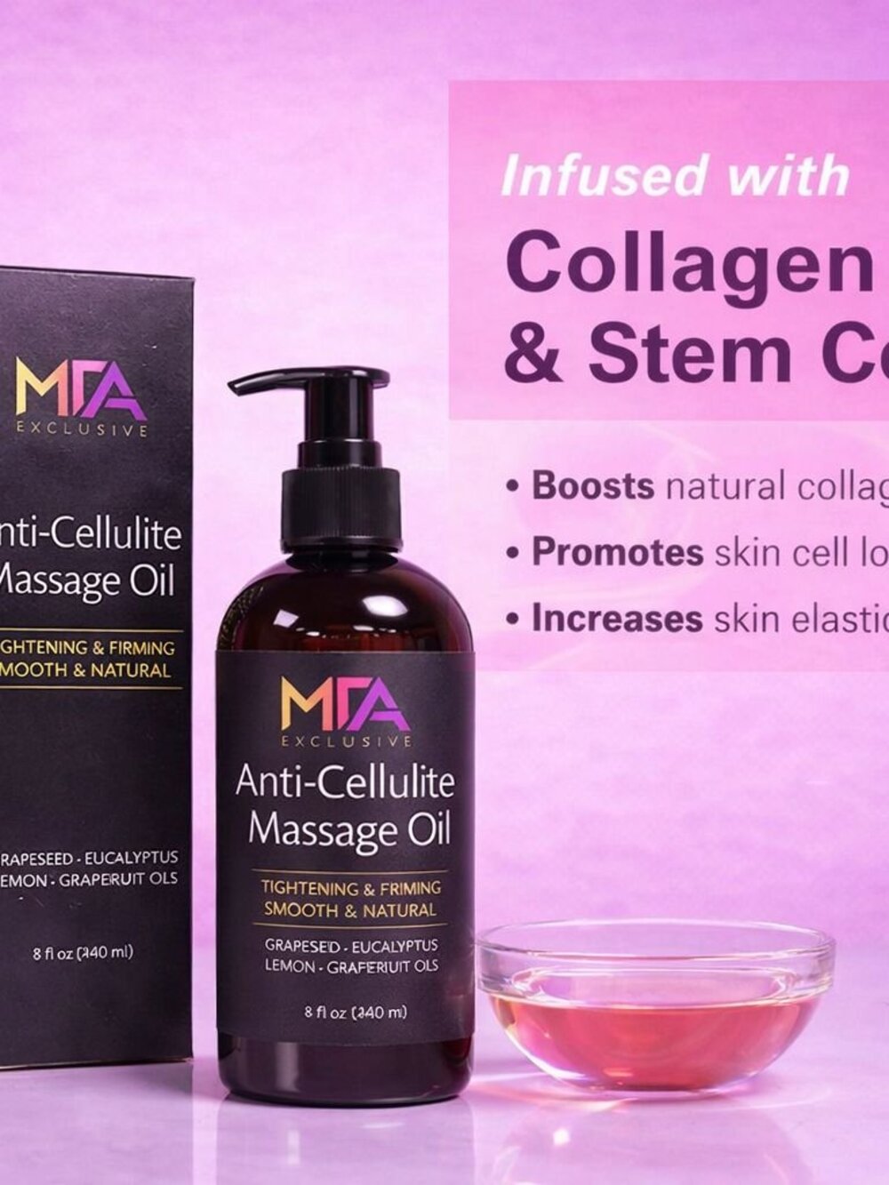 MFA Exclusive Anti-Cellulite Massage Oil 8oz | Firming & Tightening Body Oil - Picture 5 of 8